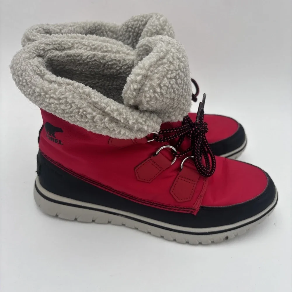 Sorel Boots Carnival Red Outdoors Fleece Waterproof Winter Rain Snow Boots‎ 8